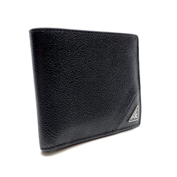 Prada Saffiano Bifold Compact Wallet Coin Case Black - Picture 2 of 9